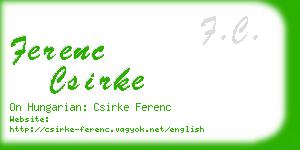 ferenc csirke business card